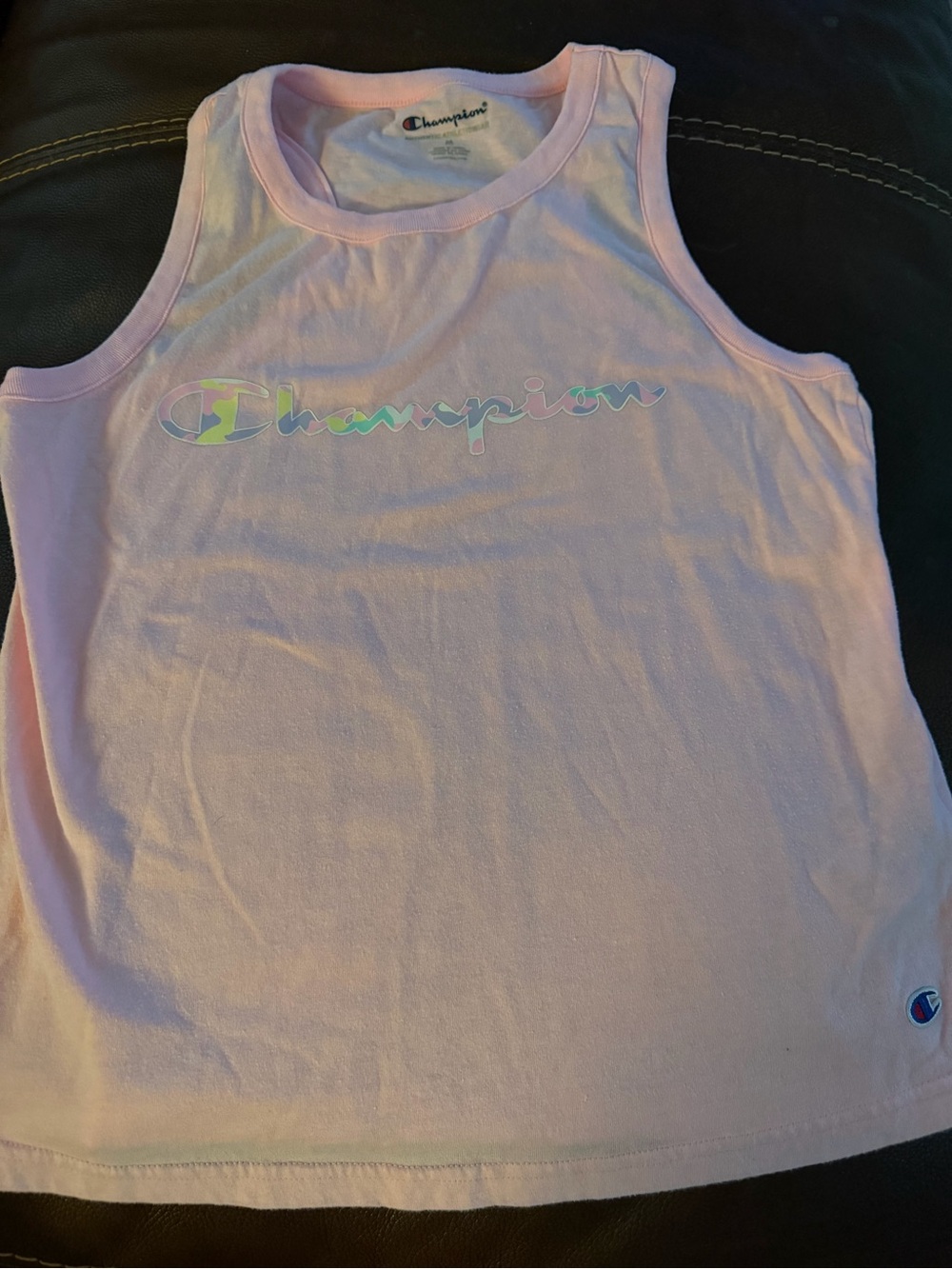 Champion Pink Girls' Iridescent Logo Tank